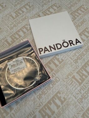 Pandora Celestial Heart Clasp Bangle Bracelet